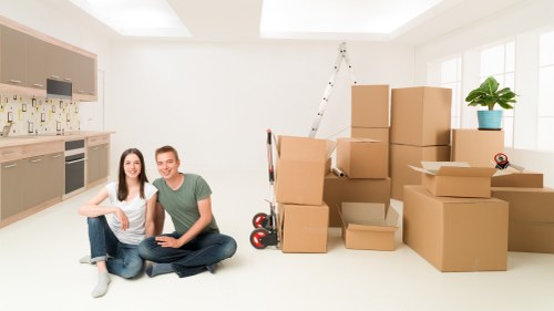 Labelled moving boxes and packing supplies for Elmpark relocation