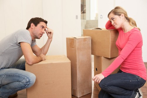 Packing materials and organized boxes used by Elmpark movers